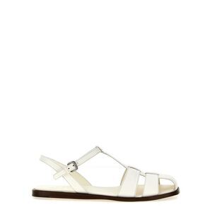Church's White Lamb Leather Flat Women's Sandals